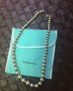 TIFFANY & CO NECKLACE Graduated Bead Ball 925 Sterling Silver